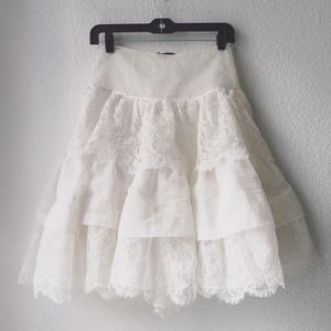 Vintage 1950's Sheer Lace Ruffle Tiered Skirt